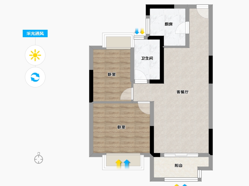 湖北省-武汉市-新城桃李郡-64.15-户型库-采光通风