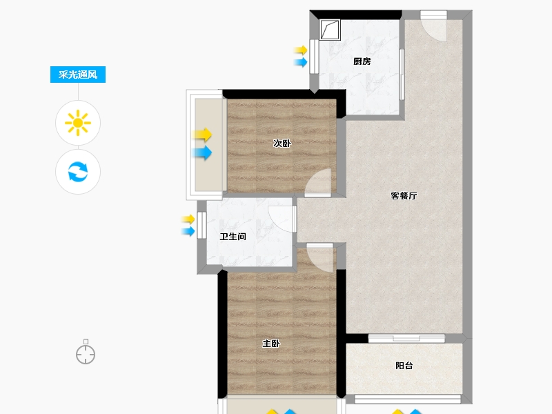 广东省-深圳市-安居玥龙苑-54.40-户型库-采光通风