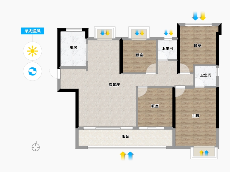 福建省-漳州市-建发西湖泊月-100.00-户型库-采光通风