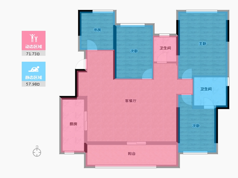 四川省-成都市-中国铁建锦樾-116.90-户型库-动静分区