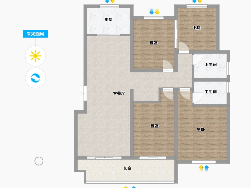 江苏省-镇江市-悦泰·悦河湾-122.59-户型库-采光通风