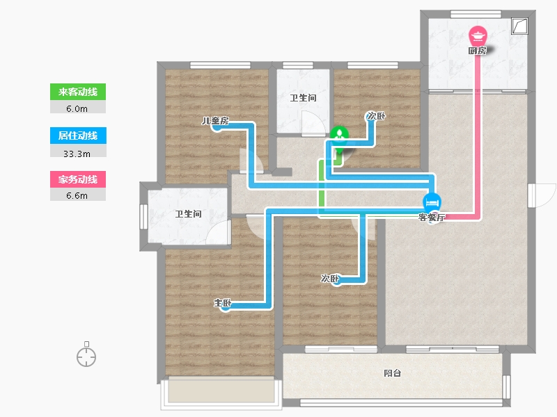 山东省-菏泽市-甲第壹号-119.36-户型库-动静线