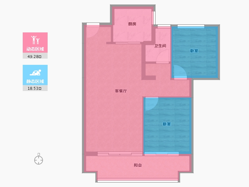 陕西省-榆林市-万象星辰-61.06-户型库-动静分区