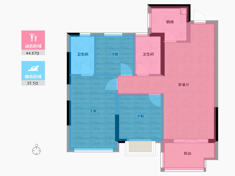 福建省-泉州市-金辉优步学府-71.20-户型库-动静分区