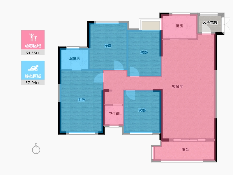 湖南省-湘潭市-玺宇悦城国际-116.53-户型库-动静分区