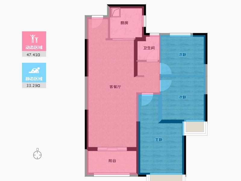 陕西省-西安市-翡丽西安-71.40-户型库-动静分区