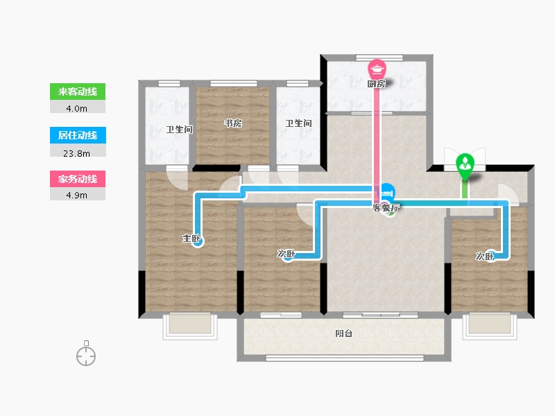 山东省-德州市-黑马牡丹华都-125.00-户型库-动静线