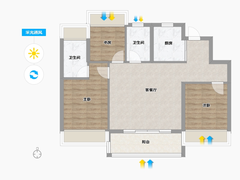 上海-上海市-金融街金悦府-72.00-户型库-采光通风