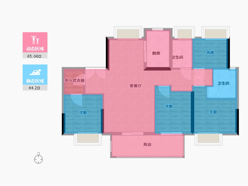 福建省-宁德市-左海望悦-99.00-户型库-动静分区