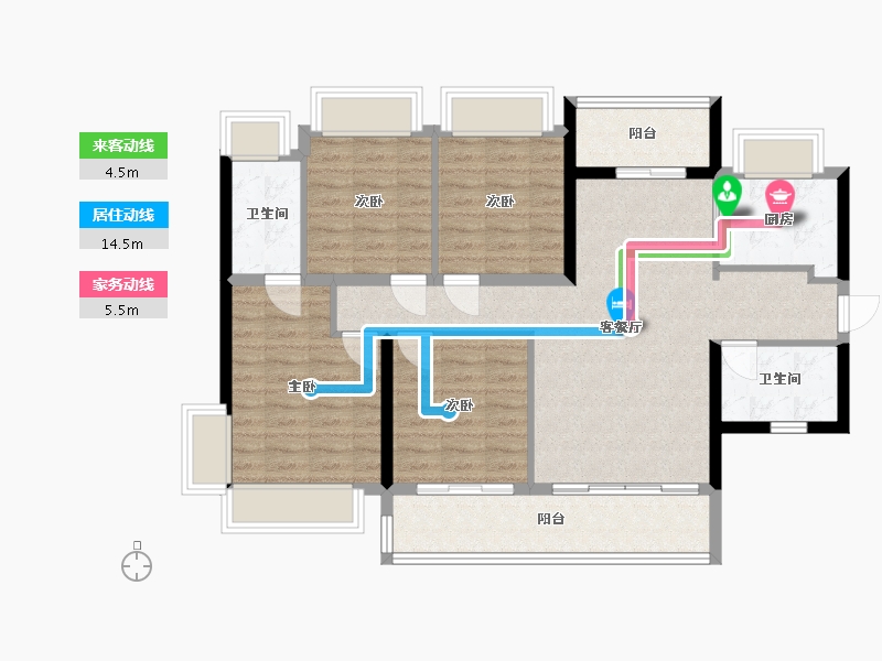 广东省-深圳市-深业山水东城-104.80-户型库-动静线