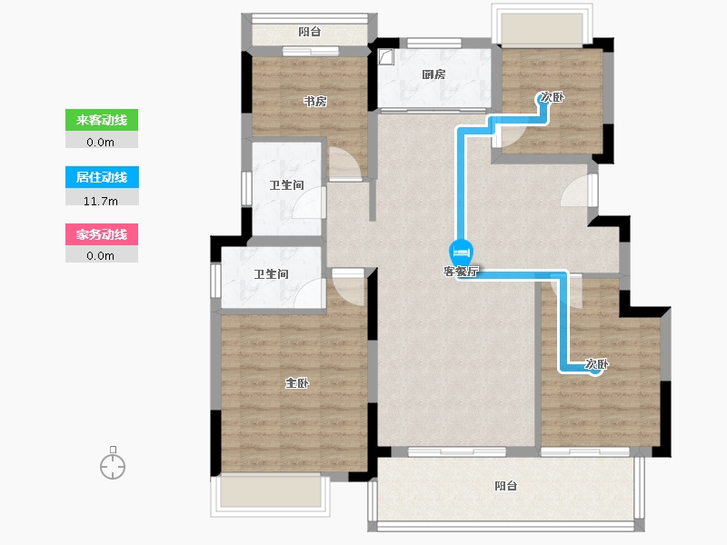 安徽省-宿州市-锦天禧悦华府-95.20-户型库-动静线