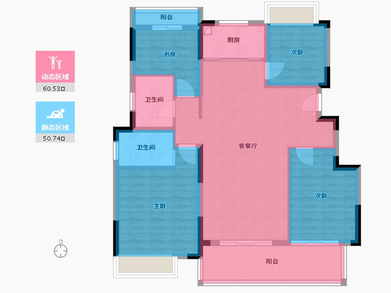 安徽省-宿州市-锦天禧悦华府-95.20-户型库-动静分区