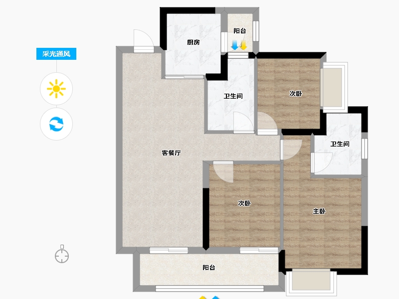 四川省-成都市-星河WORLD公园贰号-77.68-户型库-采光通风