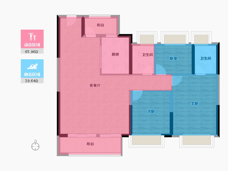 湖北省-武汉市-天创黄金时代-95.27-户型库-动静分区