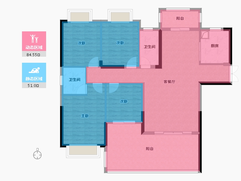 湖南省-邵阳市-都市华府-122.77-户型库-动静分区