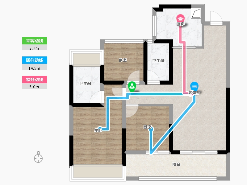 江苏省-苏州市-荷岸晓风·上林-79.63-户型库-动静线