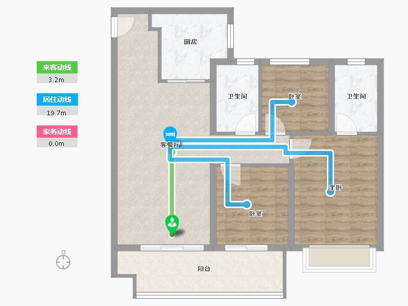 陕西省-咸阳市-金科集美嘉悦-86.49-户型库-动静线