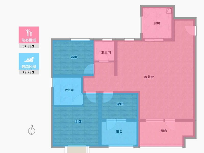 山东省-青岛市-青特金茂·中欧国际城滨江悦-95.20-户型库-动静分区