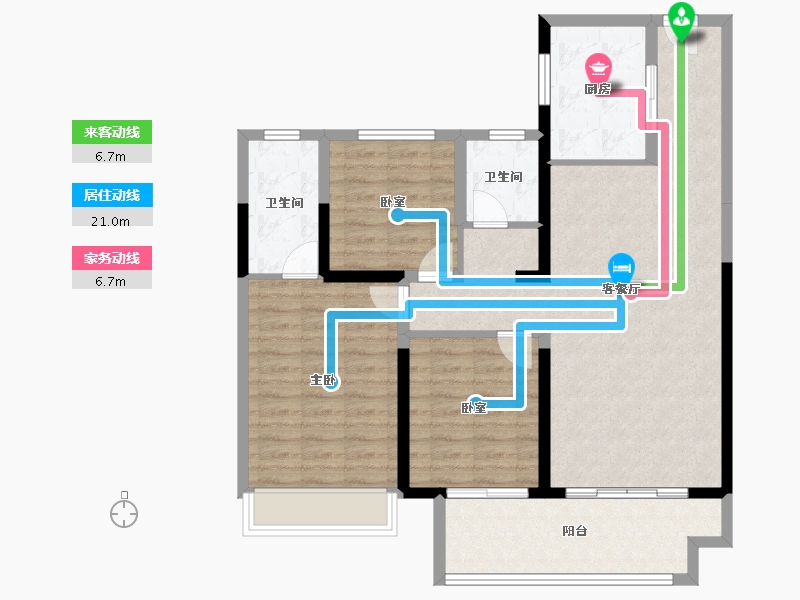 河南省-郑州市-越秀·金悦文华-98.40-户型库-动静线