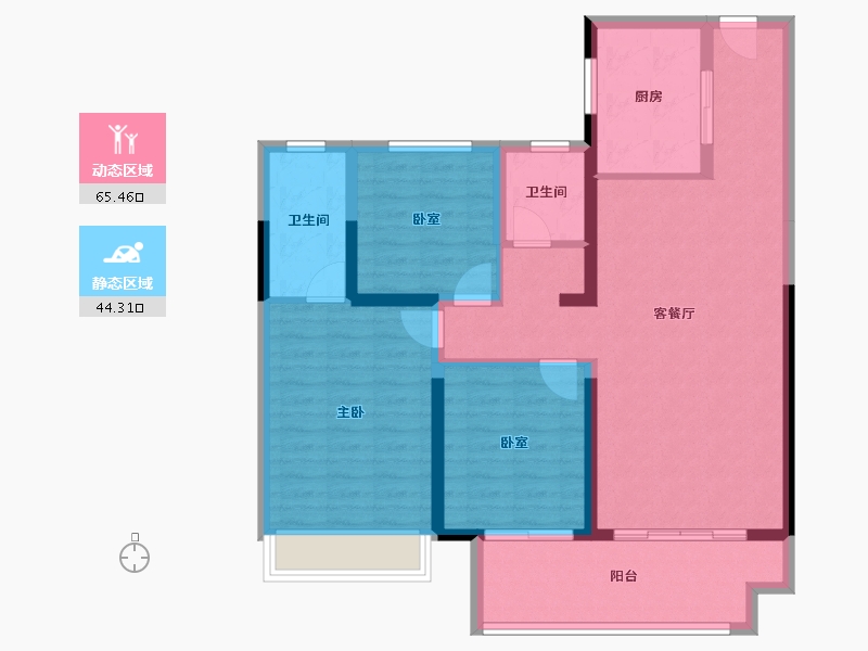 河南省-郑州市-越秀·金悦文华-98.40-户型库-动静分区