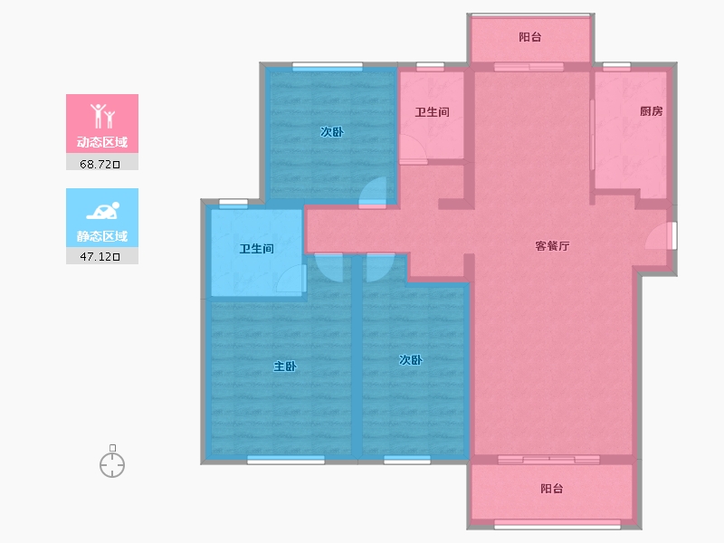 湖北省-武汉市-正商书香华府-104.00-户型库-动静分区