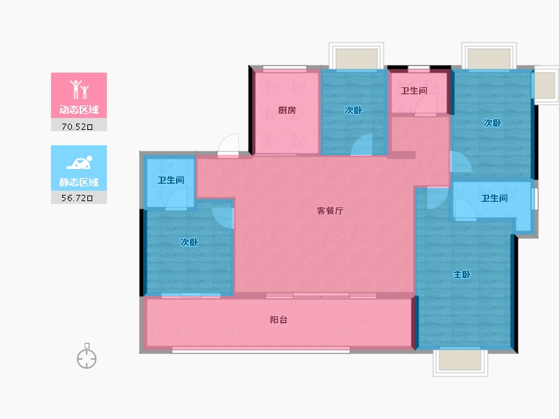 福建省-福州市-华润海湾润城-116.12-户型库-动静分区