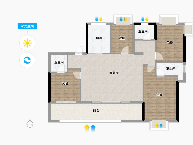 福建省-福州市-华润海湾润城-116.12-户型库-采光通风