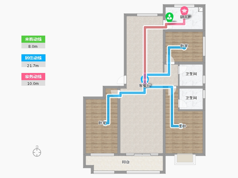 山东省-聊城市-冠宏·直隶村小区-122.40-户型库-动静线