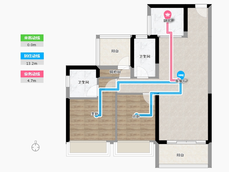 广东省-惠州市-碧桂园天熹-70.87-户型库-动静线