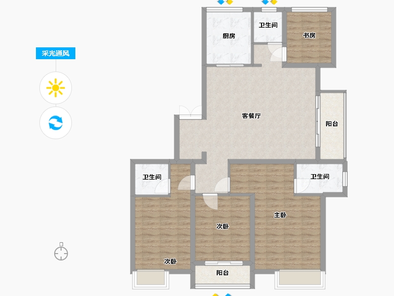 浙江省-温州市-锦园-114.00-户型库-采光通风