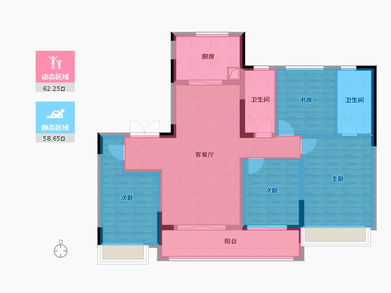 浙江省-绍兴市-湖珀隐秀府-108.31-户型库-动静分区