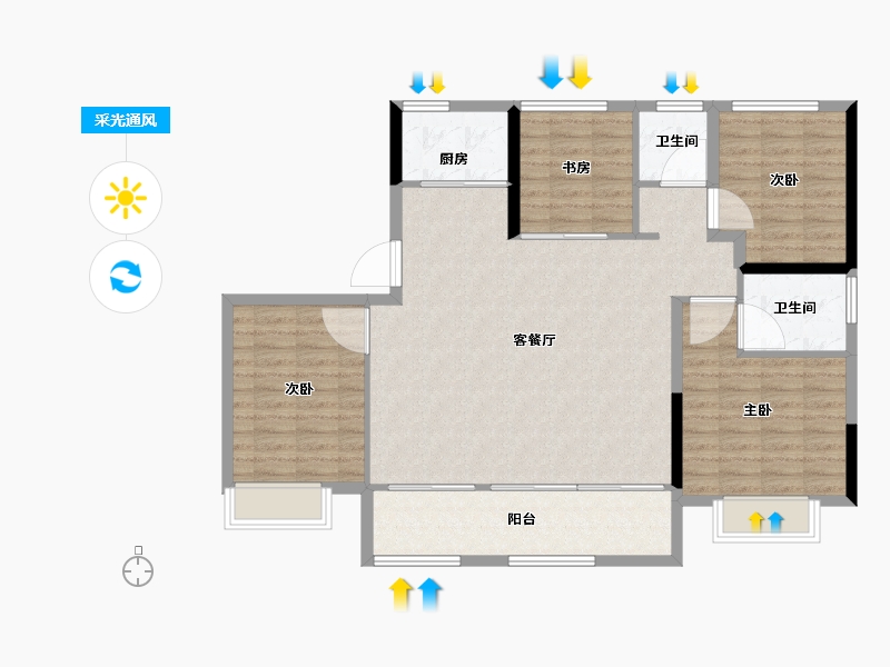 浙江省-温州市-德信天宸-112.01-户型库-采光通风