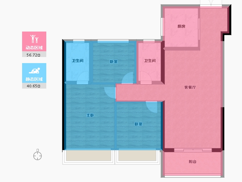 江苏省-常州市-龙控公园名著-87.20-户型库-动静分区