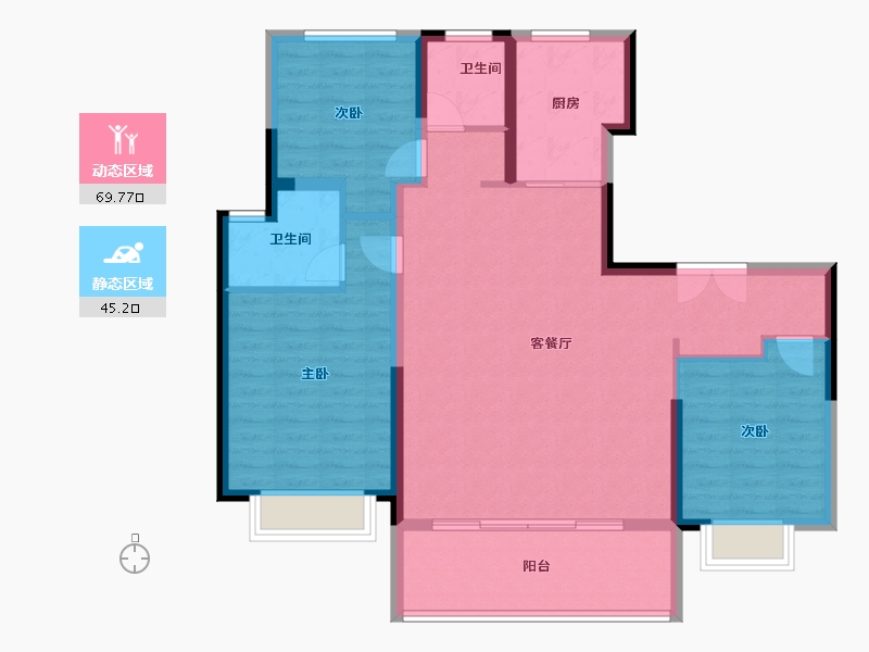 安徽省-合肥市-兴港和昌湖畔天樾-104.03-户型库-动静分区