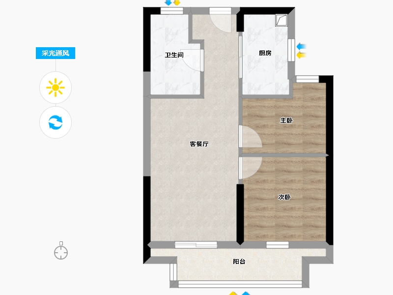 福建省-福州市-华润海湾润城-50.40-户型库-采光通风