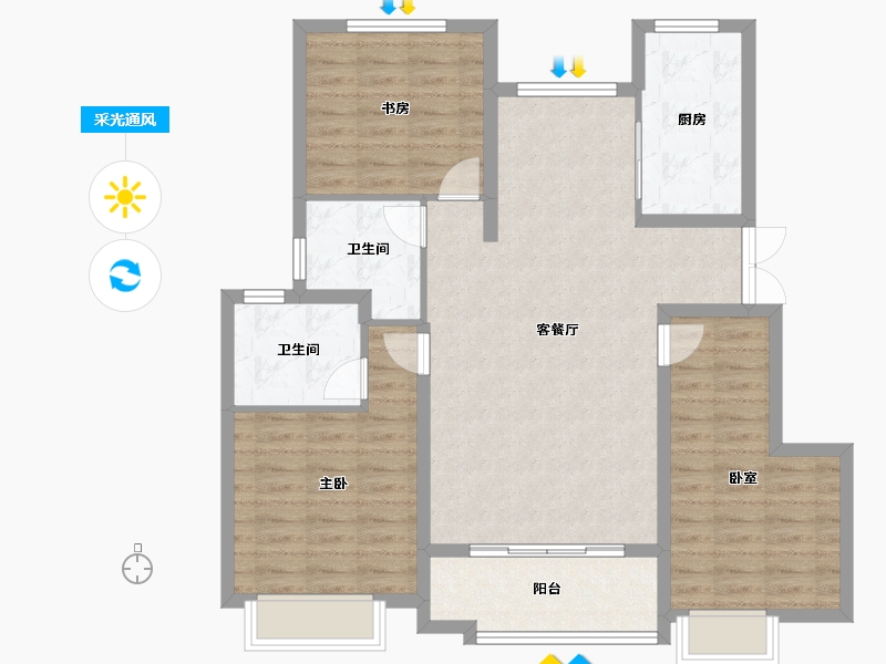 河北省-保定市-金樾万象-98.93-户型库-采光通风