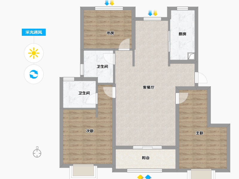 河北省-保定市-金樾万象-97.60-户型库-采光通风