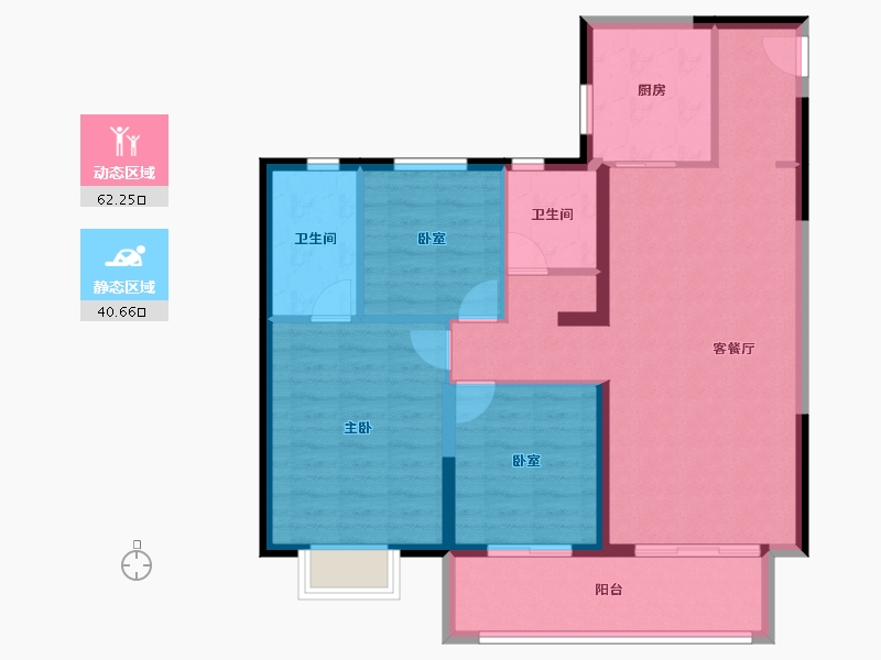 陕西省-咸阳市-国润当代境MOM∧-92.80-户型库-动静分区