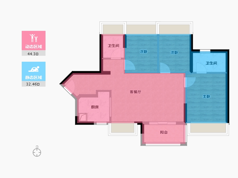 广东省-深圳市-深圳前海·华发冰雪世界·华发新城-68.00-户型库-动静分区