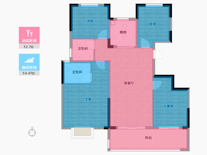 浙江省-宁波市-盛元·东江汇-96.01-户型库-动静分区