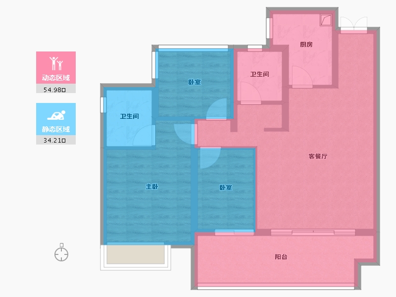 安徽省-合肥市-文一朗书轩-79.21-户型库-动静分区