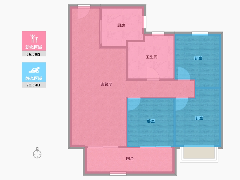 陕西省-咸阳市-国润当代境MOM∧-77.76-户型库-动静分区