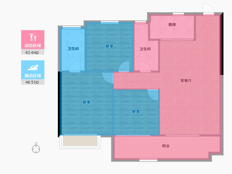 陕西省-榆林市-博领&领航·科创印-101.67-户型库-动静分区