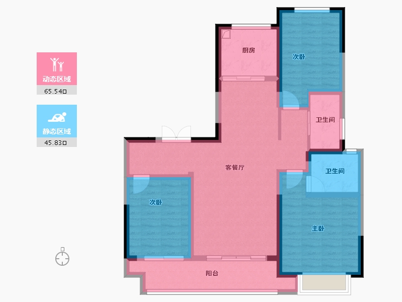 陕西省-西安市-富惠∙鹿鸣湾-99.10-户型库-动静分区