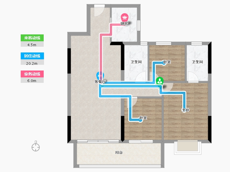 湖南省-长沙市-三一云湖-90.40-户型库-动静线