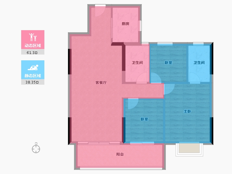 湖南省-长沙市-三一云湖-90.40-户型库-动静分区