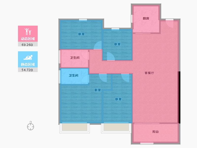 江苏省-镇江市-碧桂园凤凰城-113.95-户型库-动静分区