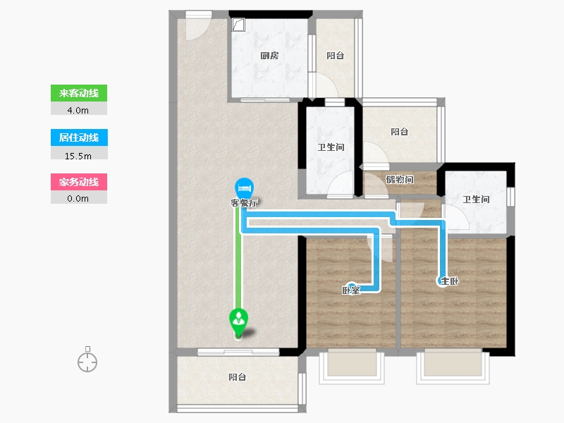 广东省-惠州市-碧桂园天熹-83.79-户型库-动静线