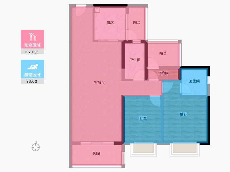 广东省-惠州市-碧桂园天熹-83.79-户型库-动静分区