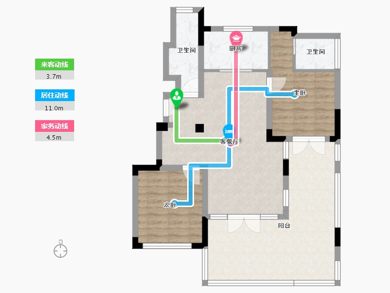 江苏省-徐州市-蓝城·春风溪语-84.00-户型库-动静线